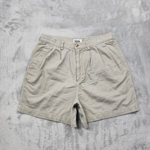 Vintage Basic Editions Shorts Womens 14 Beige High Rise Chino Twill Pleated